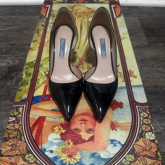 Prada Shoes - Prada Black Patent Leather Heels